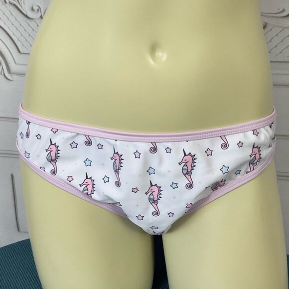 Undercurrent Juniors Size Large Triangle Top Bikini Seahorses & Stars Pastel - Picture 7 of 9